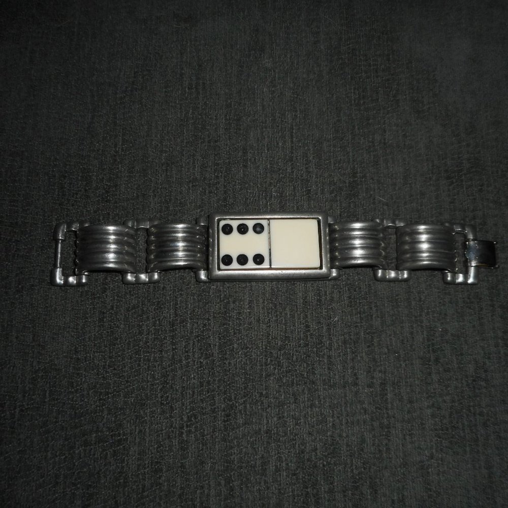 Studio Design Domino And Barrel Linked Bracelet, Signed, Marla